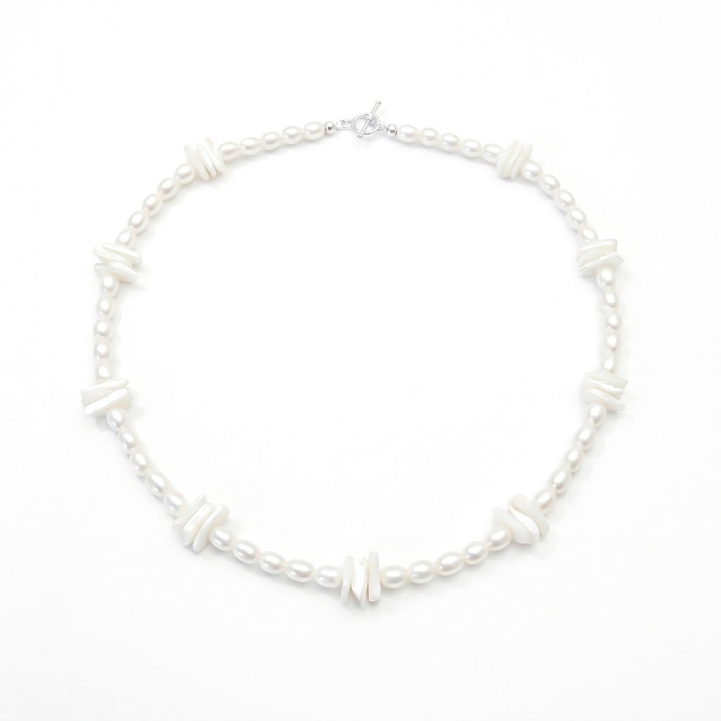 Sterling Silver Pearl Crown Necklace