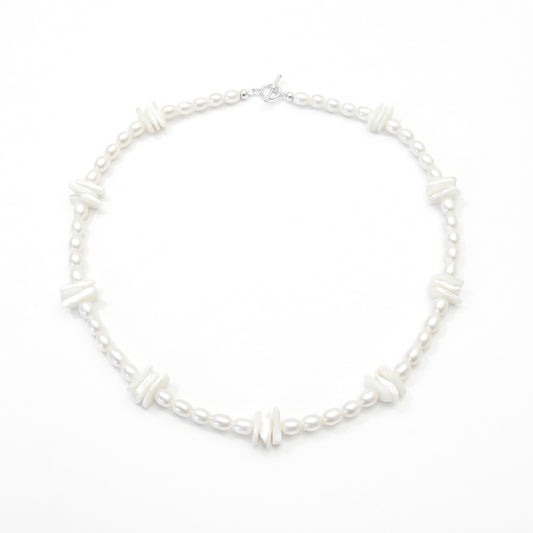 Sterling Silver Pearl Crown Necklace