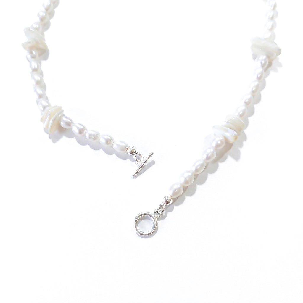 Sterling Silver Pearl Crown Necklace