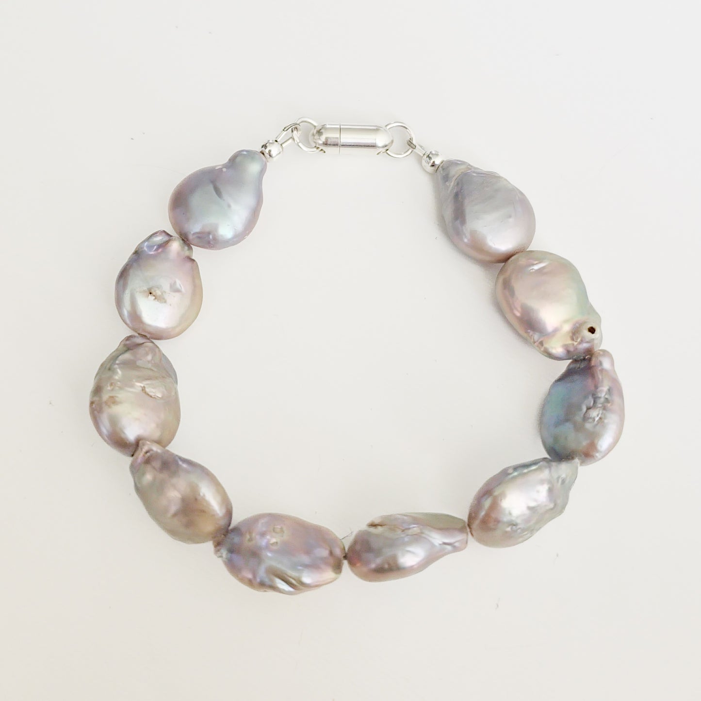 Silver Pearl Coin Bracelet