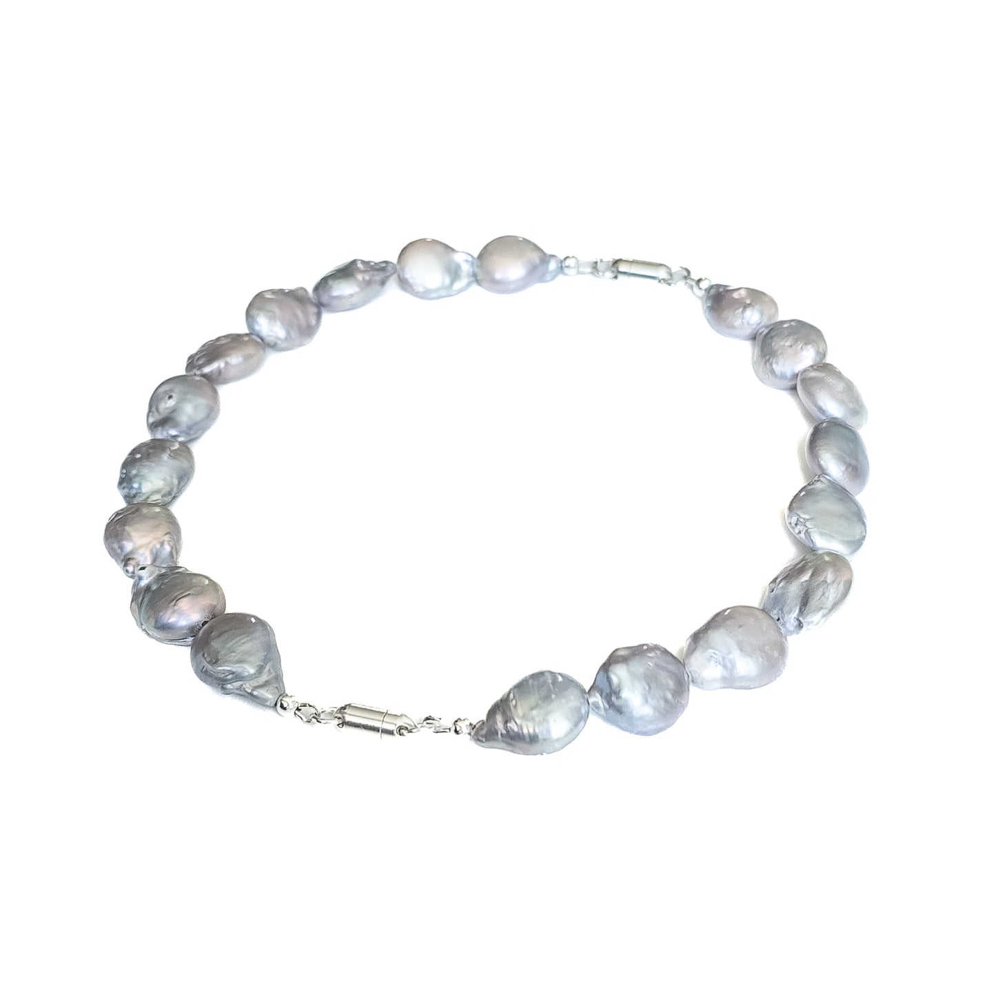 Silver Pearl Coin Bracelet